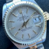1996 ROLEX LADIES DATEJUST 26 69173 SILVER TAPESTRY