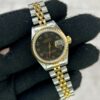1990 ROLEX LADIES DATEJUST 26 69173 BLACK ANNIVERSARY DIAL