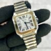 2020 CARTIER SANTOS TWO TONE MEDIUM WHITE DIAL W2SA0007