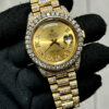 ROLEX DAY-DATE 41 218238 YELLOW GOLD ICED OUT BUST DOWN