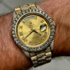 ROLEX DAY-DATE 41 218238 YELLOW GOLD ICED OUT BUST DOWN