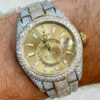 ROLEX SKY-DWELLER TWO TONE ICED OUT BUST DOWN FLOWER SET 326933