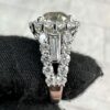 GIA CERTIFIED DIAMOND RING 4.62CT VS2 CENTER STONE 18K WHITE GOLD