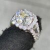 GIA CERTIFIED DIAMOND RING 4.62CT VS2 CENTER STONE 18K WHITE GOLD