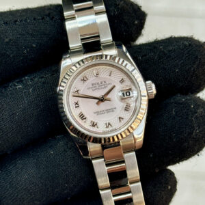 ROLEX LADIES DATEJUST 26 ART DECO MOTHER OF PEARL DIAL 179174