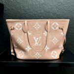 LOUIS VUITTON NEVERFULL MM MONOGRAM EMPREINTE LEATHER PINK W/ POCHETTE