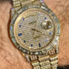 ROLEX DAY-DATE 36 ICED OUT BUST DOWN PRINCESS CUT BEZEL 18238