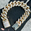 10K YELLOW GOLD 180.5G DIAMOND CUBAN LINK 8.25" 18MM 15CTW NATURAL 3 POINTER DIAMONDS