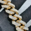 10K YELLOW GOLD 180.5G DIAMOND CUBAN LINK 8.25" 18MM 15CTW NATURAL 3 POINTER DIAMONDS