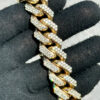 10K YELLOW GOLD 180.5G DIAMOND CUBAN LINK 8.25" 18MM 15CTW NATURAL 3 POINTER DIAMONDS
