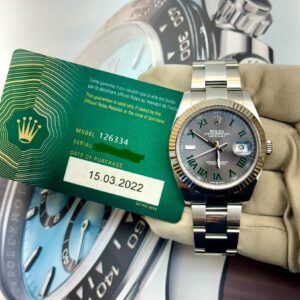 2022 Rolex Datejust 41 Wimbledon Steel Oyster Bracelet 126334