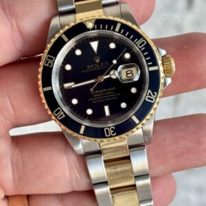 ROLEX SUBMARINER TWO TONE BLACK DIAL 16613LN