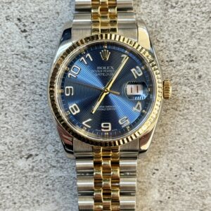 ROLEX DATEJUST 36 TWO TONE YELLOW GOLD BLUE CONCENTRIC DIAL 116233