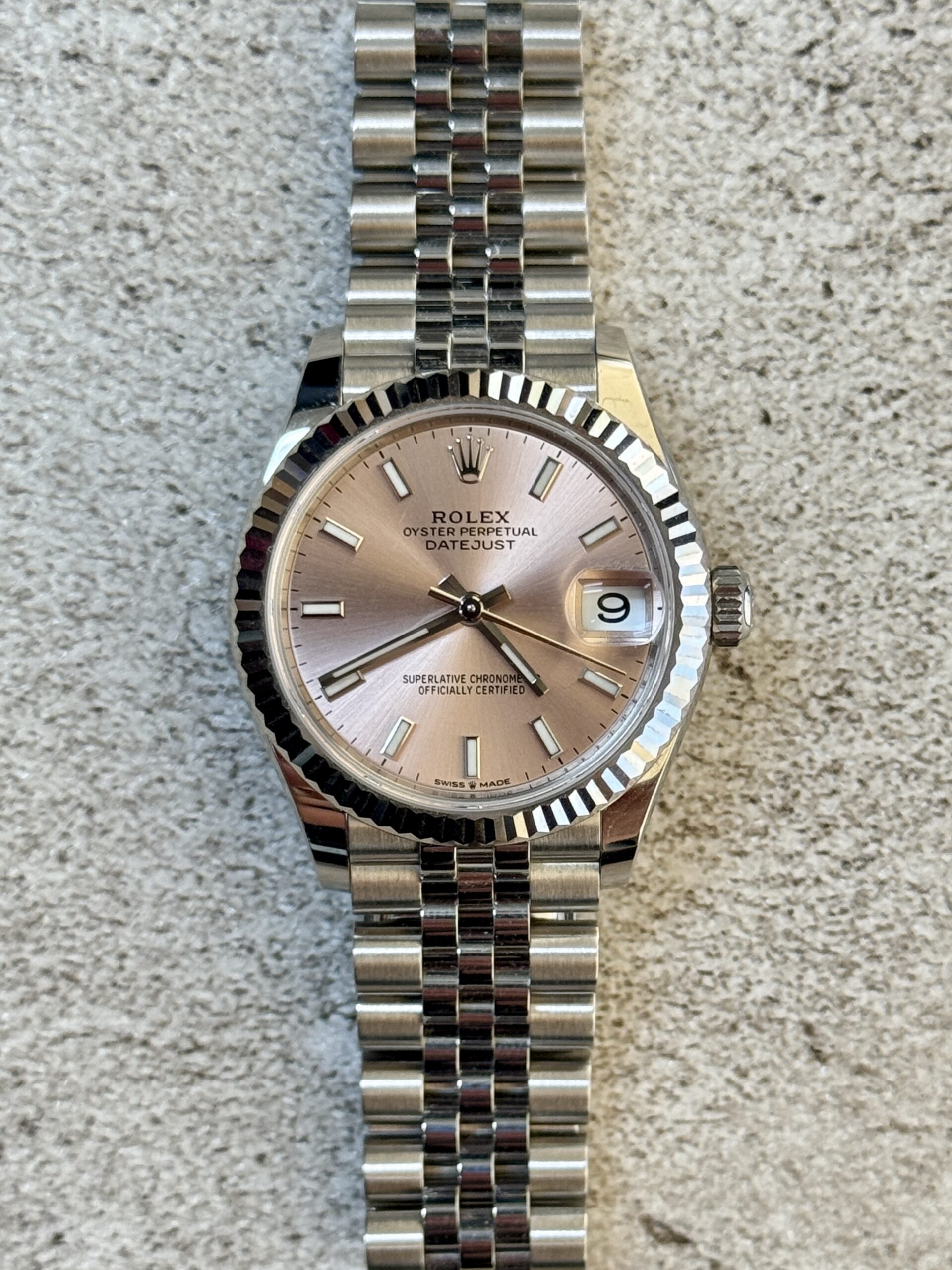 2022 ROLEX DATEJUST 31 PINK DIAL STEEL JUBILEE 278274