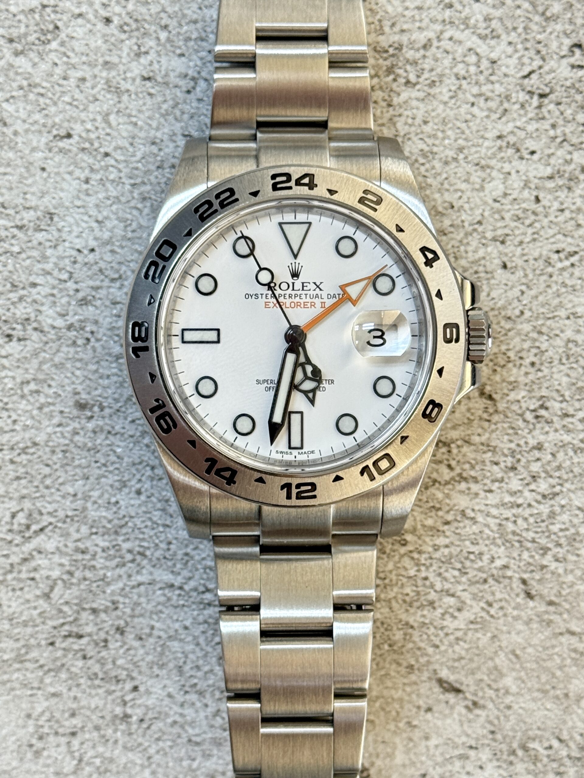 2015 ROLEX EXPLORER II 42MM 216570 WHITE DIAL