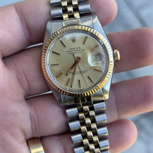 Rolex Datejust 36 Two Tone Champagne Dial 14k Bracelet 16013